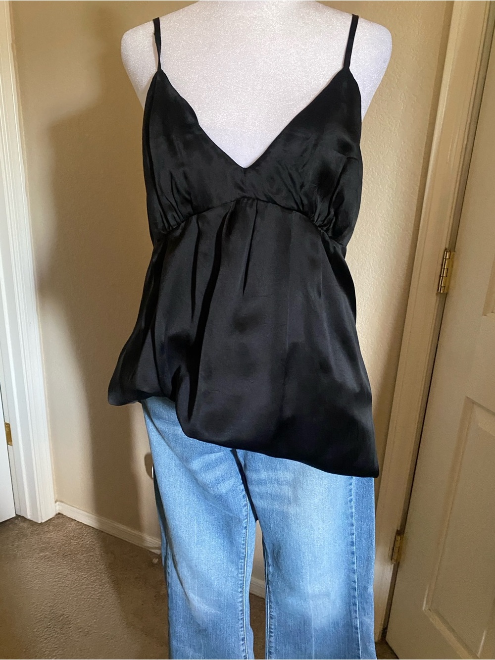100% Silk Chemise with Spaghetti Straps feminine flowy vintage